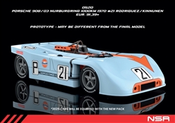 PREORDER NSR0520SW PORSCHE 908/03 NURBURGRING 1000KM 1970 #21 RODRIGUEZ/KINNUNEN SW SHARK 21.5 EVO