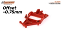 SCALEAUTO SC-6535C Soporte Motor AW RT3 Offset -0.75mm Extra-Hard Red